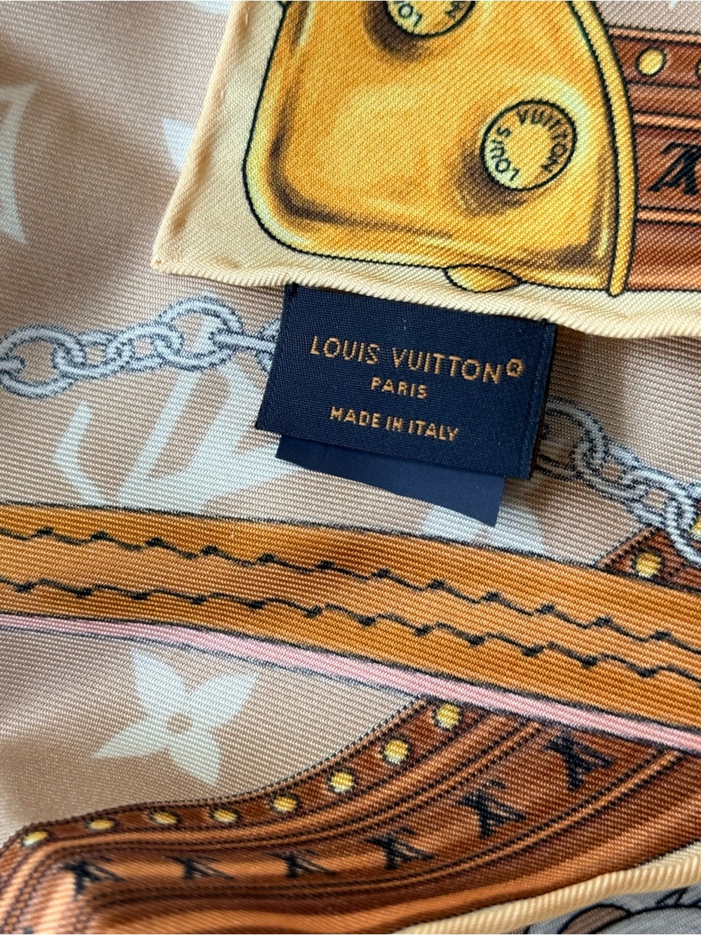 Louis Vuitton NWT Strap and Trunk Square Silk Scarf. Bought Paris April. Box - Picture 8 of 15